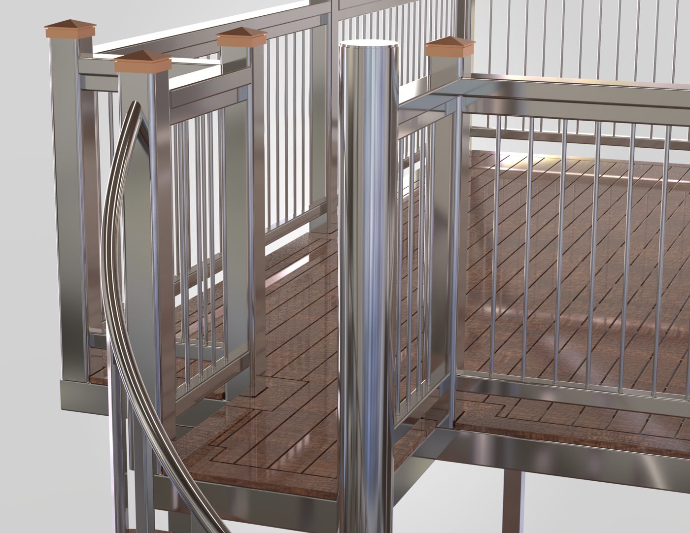 Railing and stair landing detail